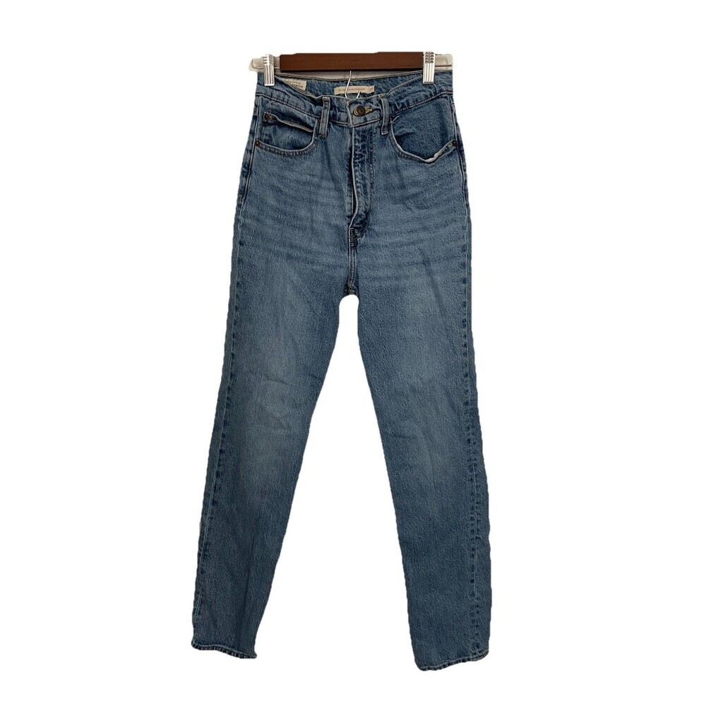 Levi's Premium Womens Size 27 70s High Rise Slim Straight Jeans Medium Wash Blue